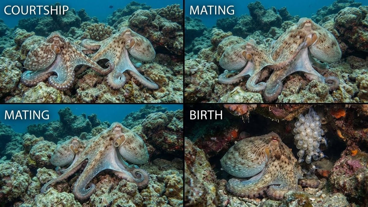 Octopus Life Cycle Explained | From Courtship & Mating to Birth and Death