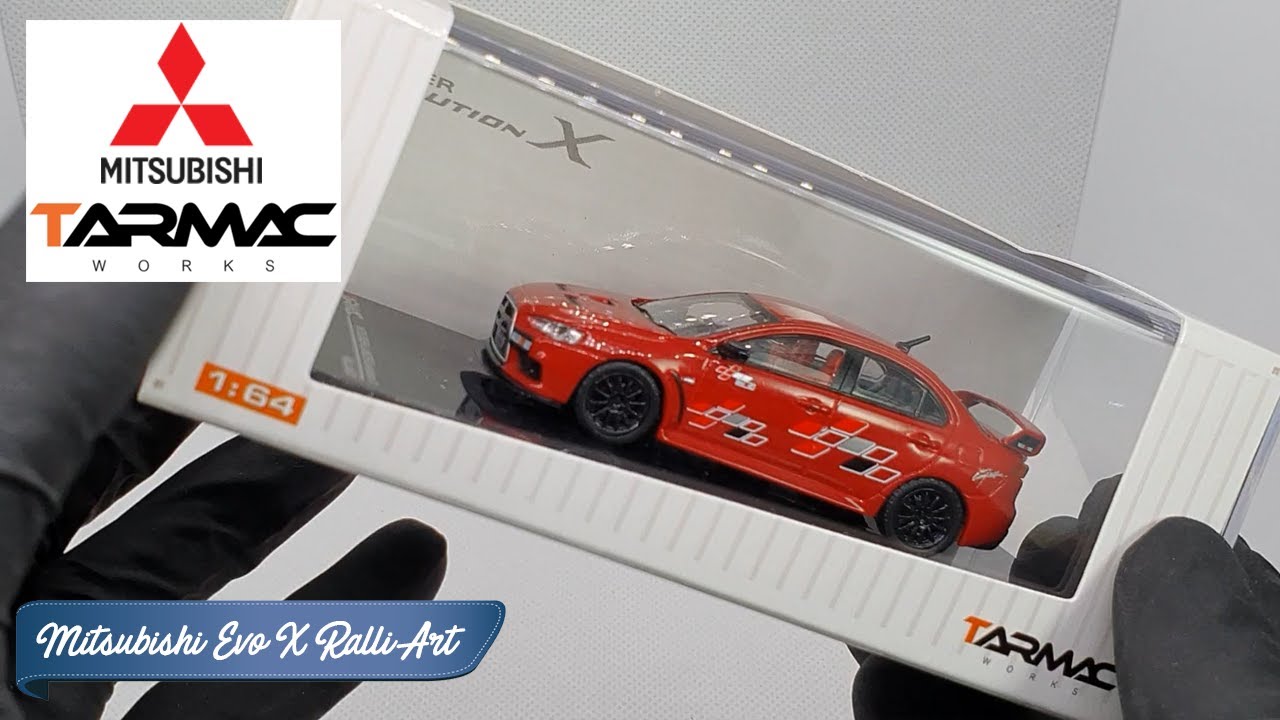 Mitsubishi Lancer Evo X Ralli Art - TARMAC Works - 1:64 diecast review and walkthrough