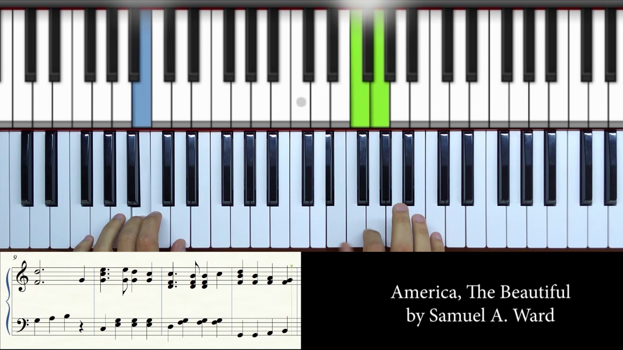America The Beautiful by Samuel A. Ward PIANO TUTORIAL