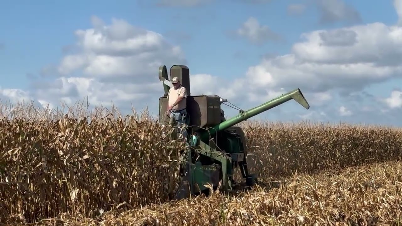 John Deere 45 Combine Harvesting Corn Half Century Of Progress Rantoul, Illinois 8-22-2025