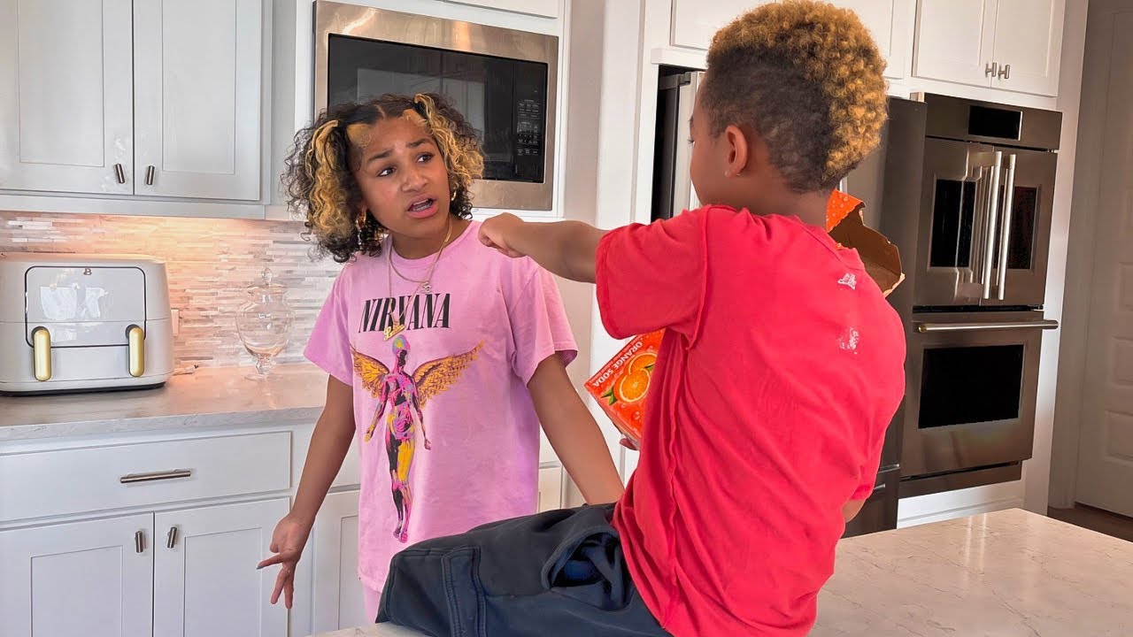 ANNOYING BROTHER BLAMES BIG SISTER FOR EVERYTHING.