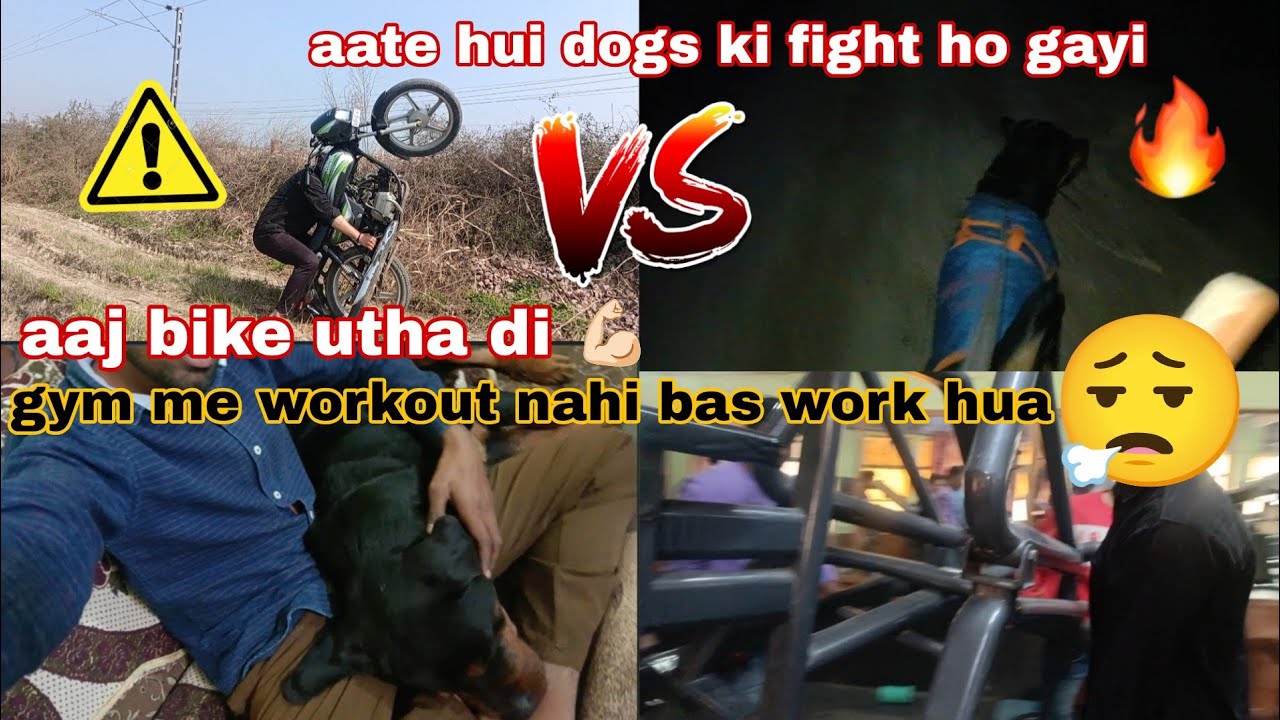 Aaj bike utha di 💪🏻 // bruno so gaya // gym me workout nahi work kiya 