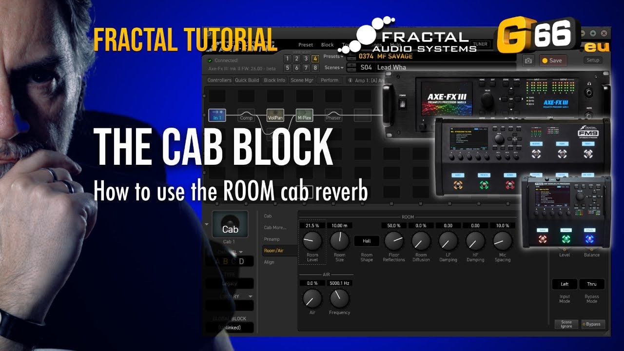 Учебное пособие по фракталам &mdash; блок CAB: как использовать реверберацию ROOM блока Cab