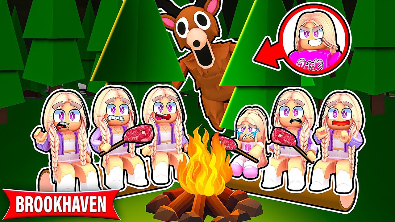 TROLLUJĘ PIĘCIORACZKI JAKO JELEŃ z 99 NOCY w LESIE na BROOKHAVEN w ROBLOX!