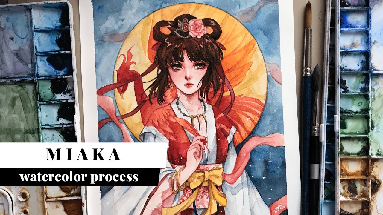 Miaka | Fushigi Yuugi | Watercolor Process