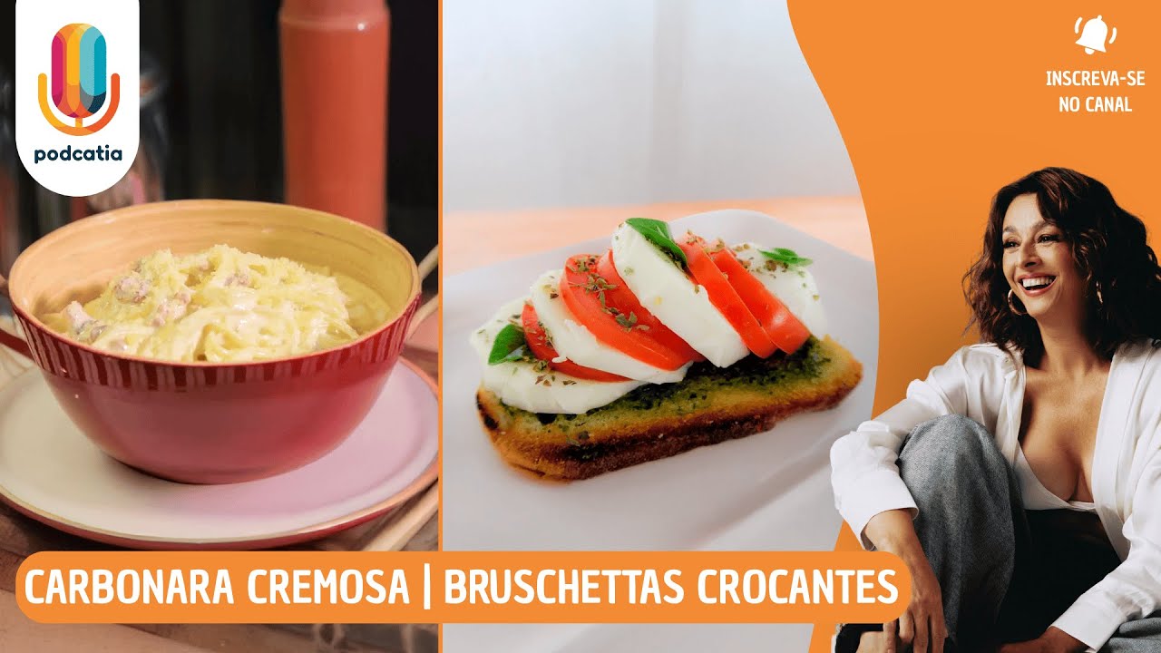 Carbonara cremosa + Bruschettas crocantes: o combo perfeito