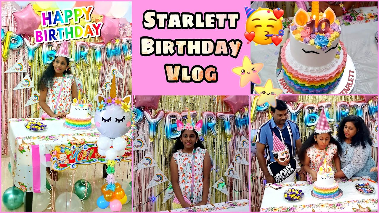 TURNING 10 | STARLETT BIRTHDAY VLOG🎂 🥳 🤩 🎉  Unicorn Birthday Party| Unicorn Cake🦄 | Kids Fun Party