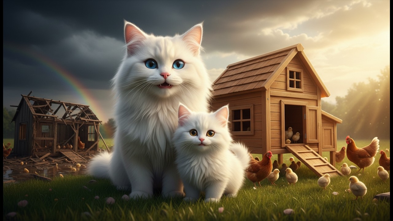 Mama Cat Trims Fur on the Farm and Makes Tiger Hat For Kittens At Home🐾🎩🐯