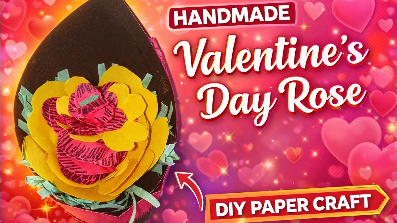 Handmade Valentine Rose Craft 🌹 | Easy Paper Rose for Valentine’s Day Gift