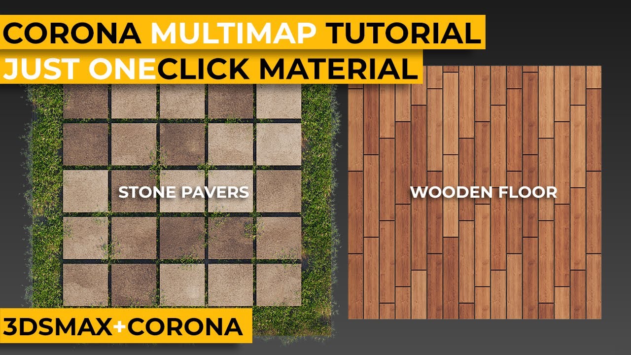 Tutorial CoronaMultiMap Stone Paver&Wooden Floor Materials/Материалы для укладки камня 3dsmax+Corona