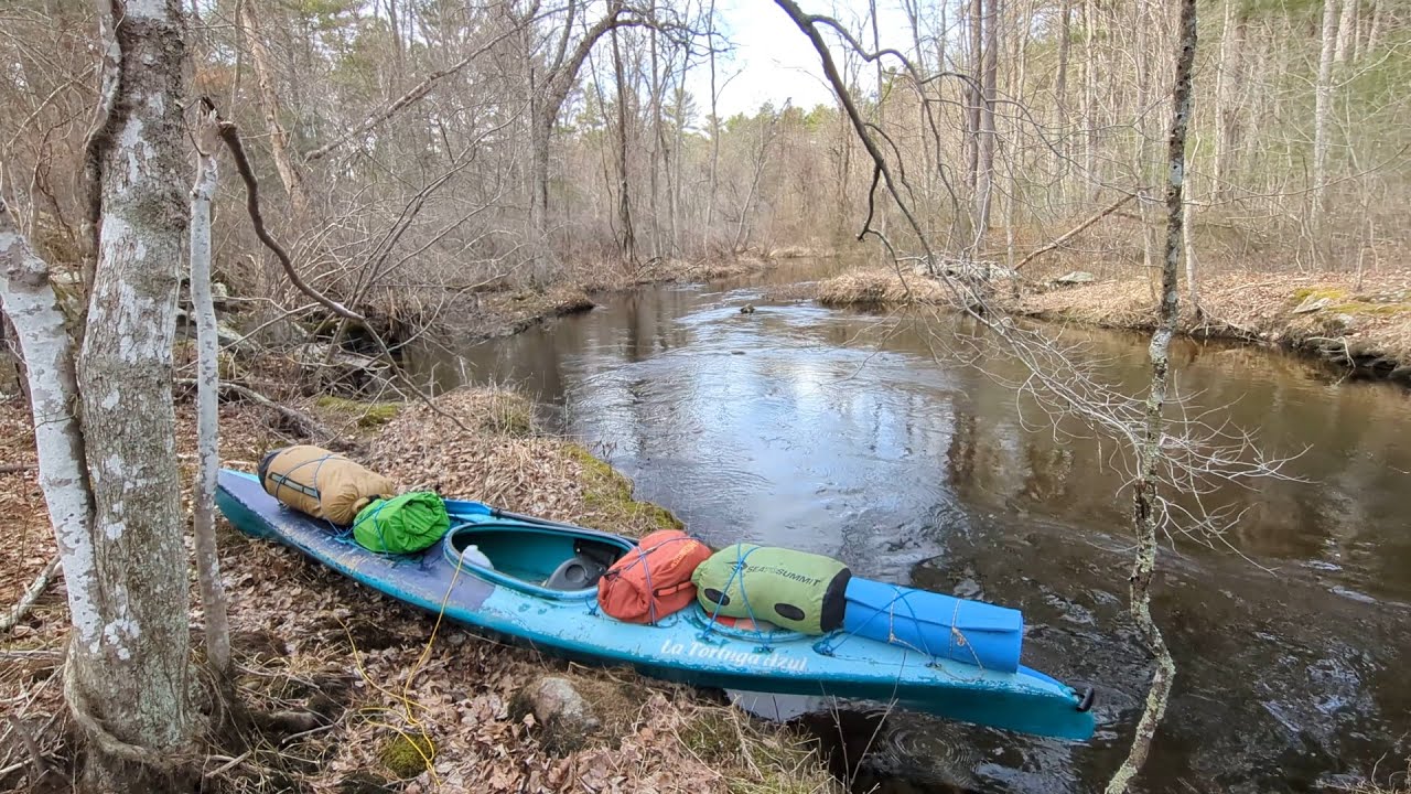 Three Mile River Solo Kayak Camping, Norton, Massachusetts