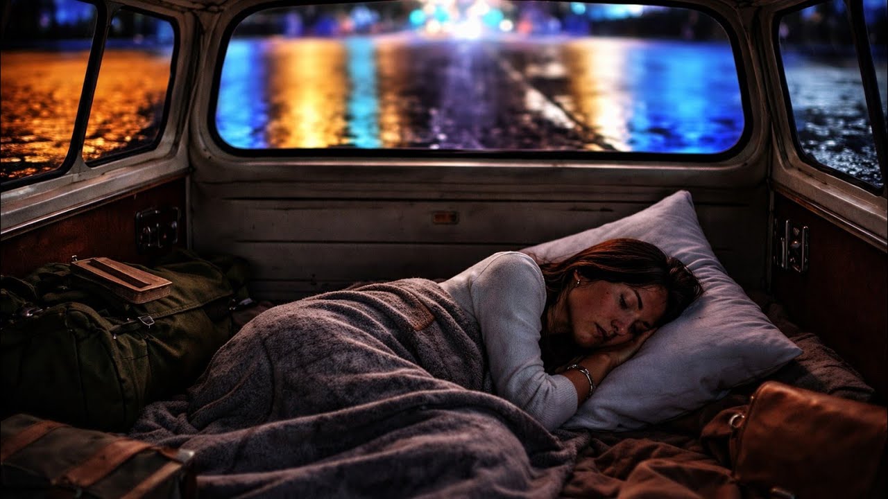 The sound of gentle rain that pleases the heart and mind - the sound of rain in the car cabin 