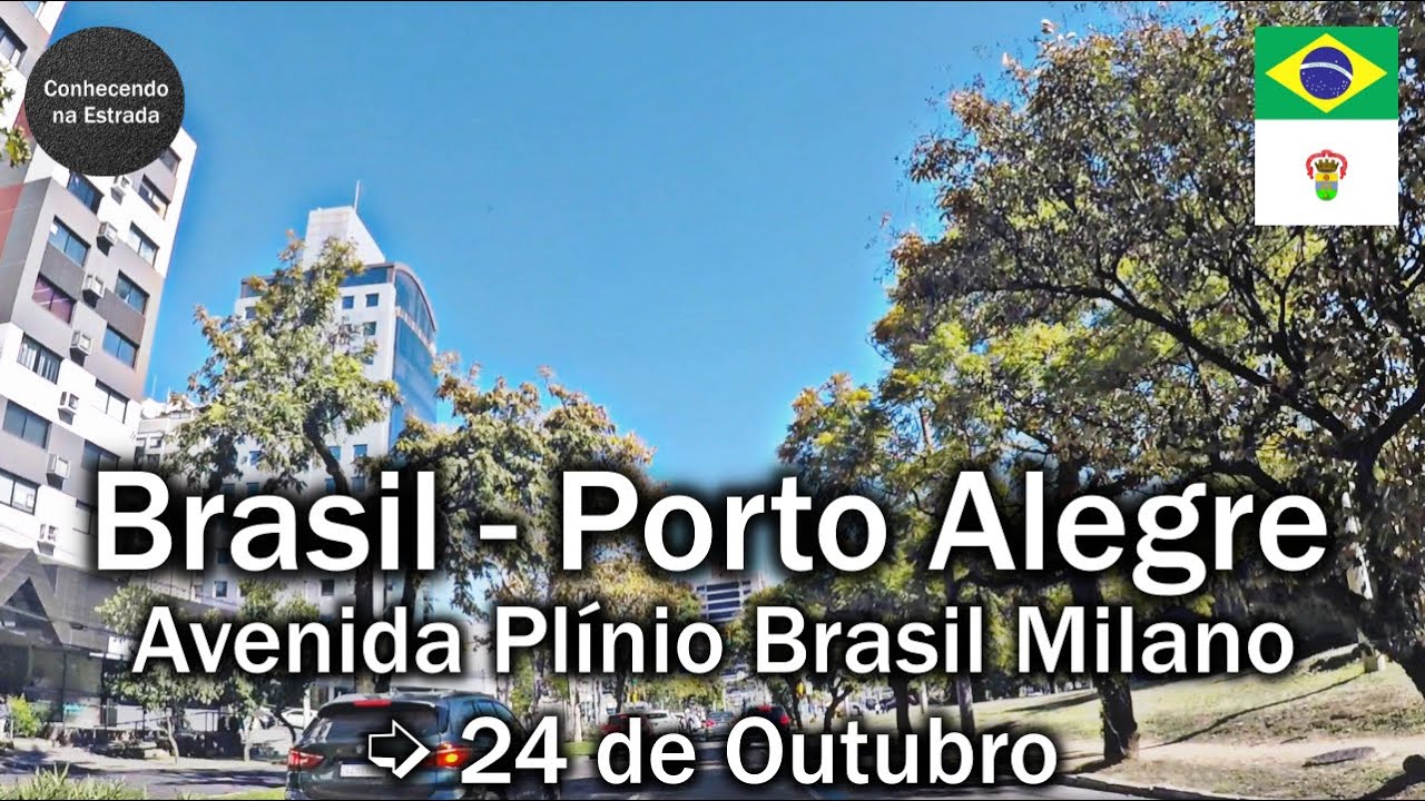 🚗  🌞  Dirigindo por Porto Alegre, avenidas Plínio Brasil Milano ➡️  24 de Outubro.