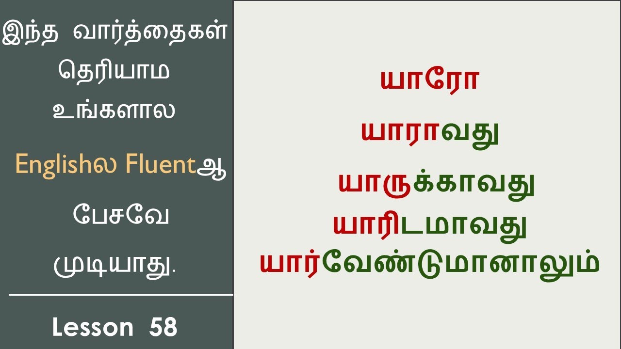 Anybody | Somebody | Nobody | Everybody | Spoken English In Tamil