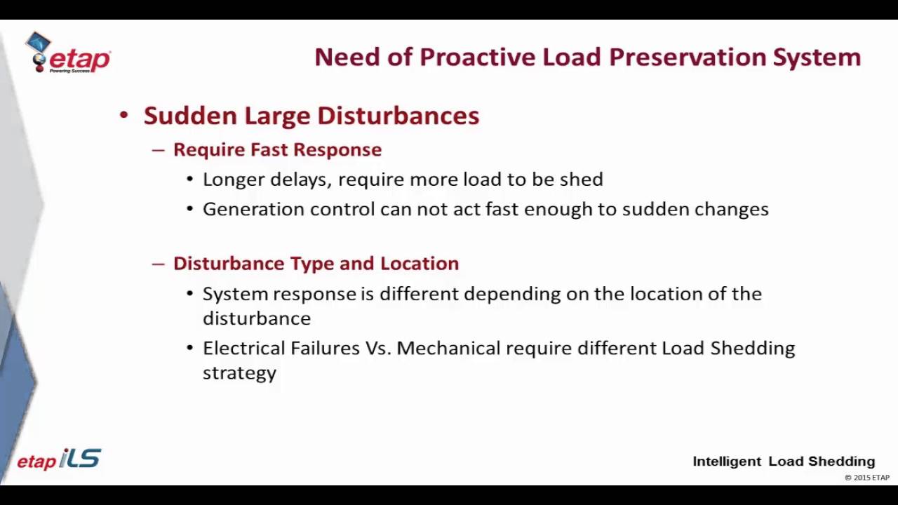 ETAP Intelligent Load Shedding
