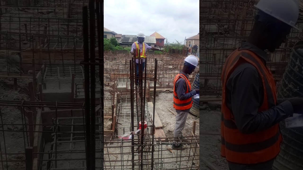 Construction of pile caps and ground beam reinforcement and formwork