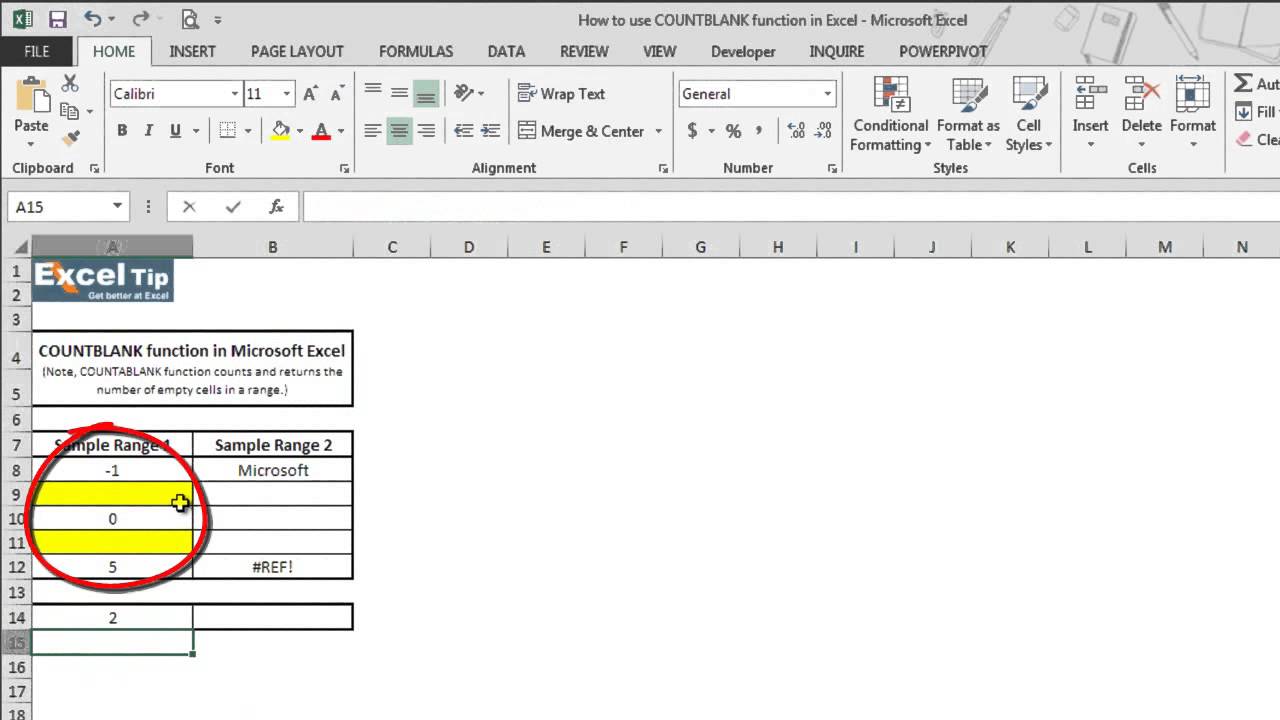 How to use COUNTBLANK function in Excel