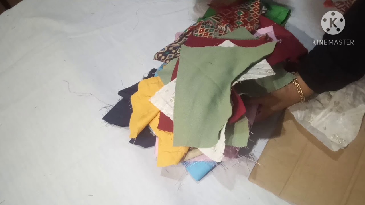 membuat selimut dari perca kain / making bed cover from fabric wast e