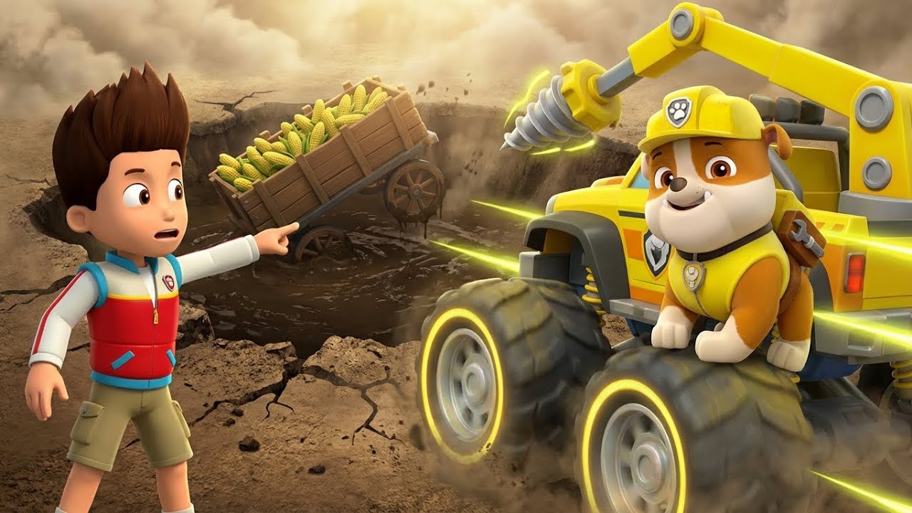 PAW Patrol: Rescue Wheels – The Deep Dirt Dash 🌽🚜 | Rubble's Monster Rig Sinkhole Save!