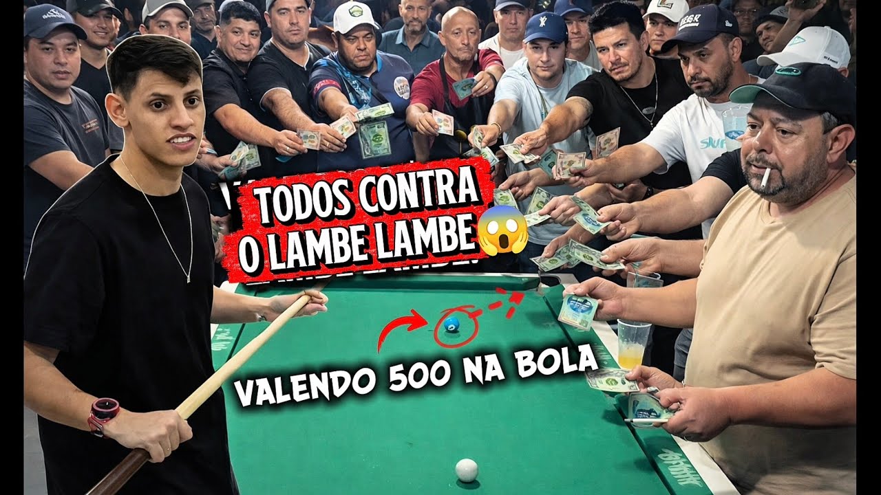 VALENDO 500 REAIS NA BOLA! TODOS CONTRA O LAMBE LAMBE😱!
