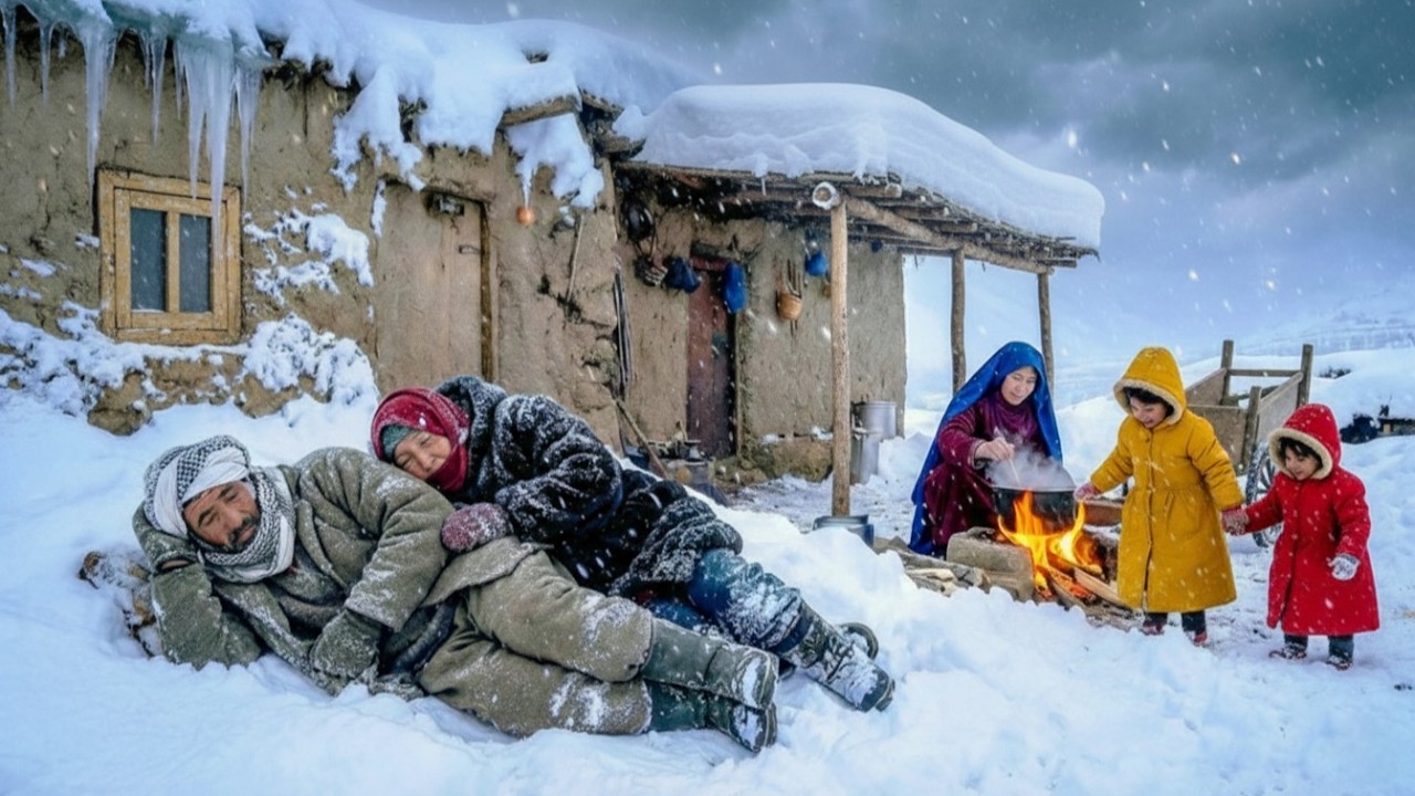 Surviving Extreme Snow in a 2,000-Year-Old Ancient Cave | Real Life of an Afghan Family.