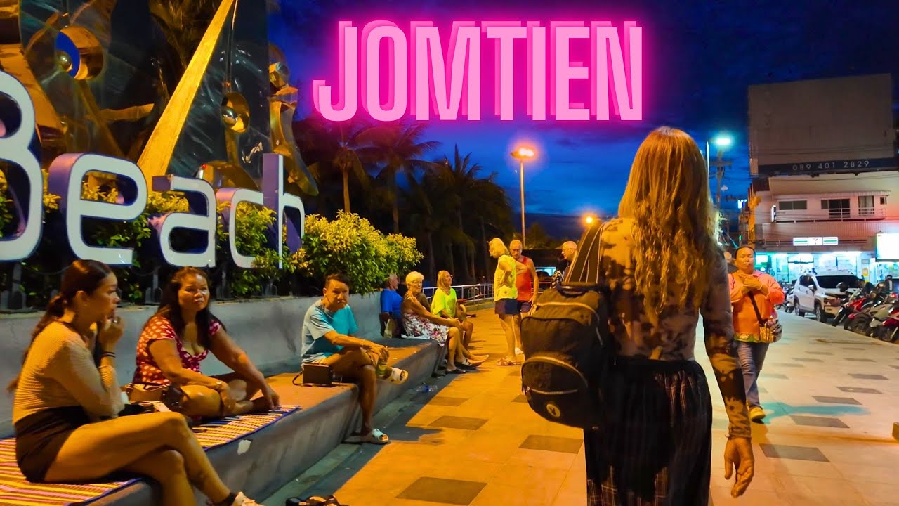 [4K] JOMTIEN beach, the best area in PATTAYA, THAILAND 2025