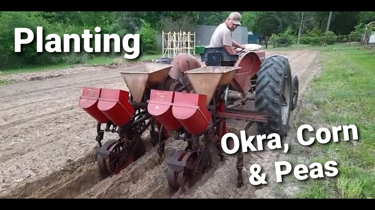 Planting Corn, Okra & Peas with '69 Massey Ferguson 135 & 70's Covington Speedmaster Duplex Planters