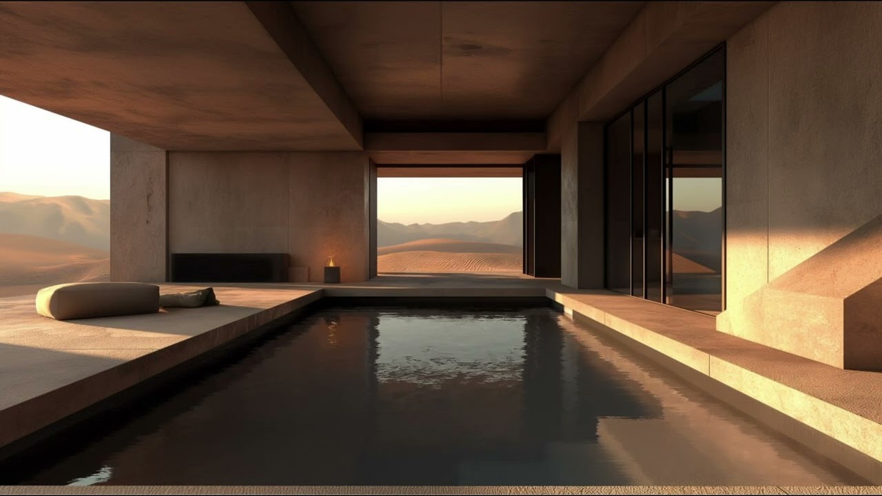brutalist ambient || pool house || oasis