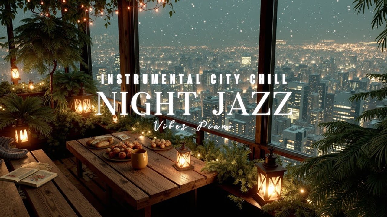 Relaxing Night Jazz Piano | Расслабляющие вибрации лаунджа и огни города для сна и учебы