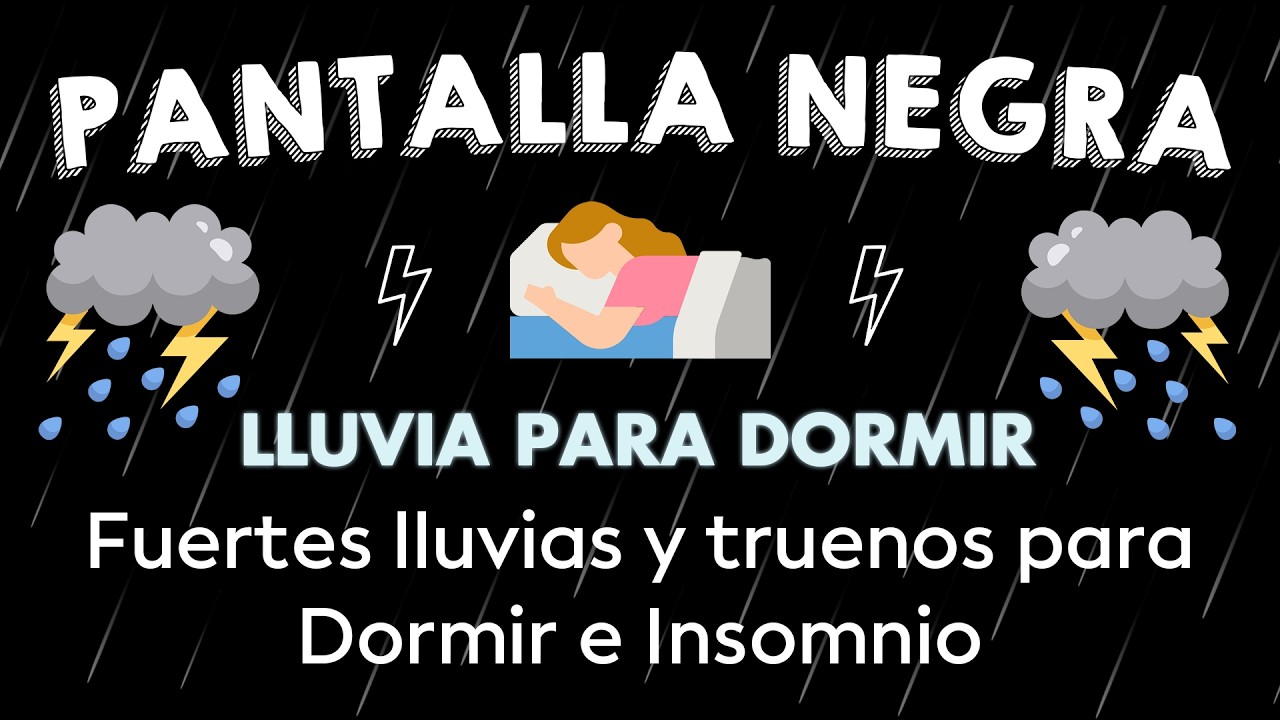 Sonido de Lluvia Nocturna 🌙 Pantalla Negra ⛈ Relájate y Duerme Rápidamente