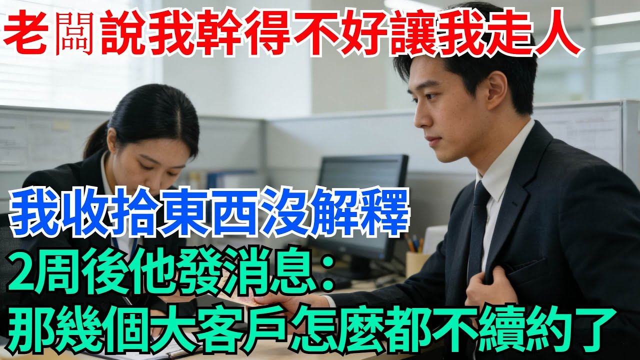 老闆說我幹得不好讓我自己走人，我收拾東西沒解釋，兩周後他發消息：那幾個大客戶怎麼都不續約了【奇趣天下】#職場逆襲#職場智慧#爽文職場#工作日常#完結爽文