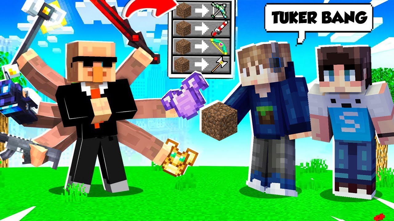 MINECRAFT TAPI TUKER BARANG VILLAGER  DAPET ITEM SUPER!!!
