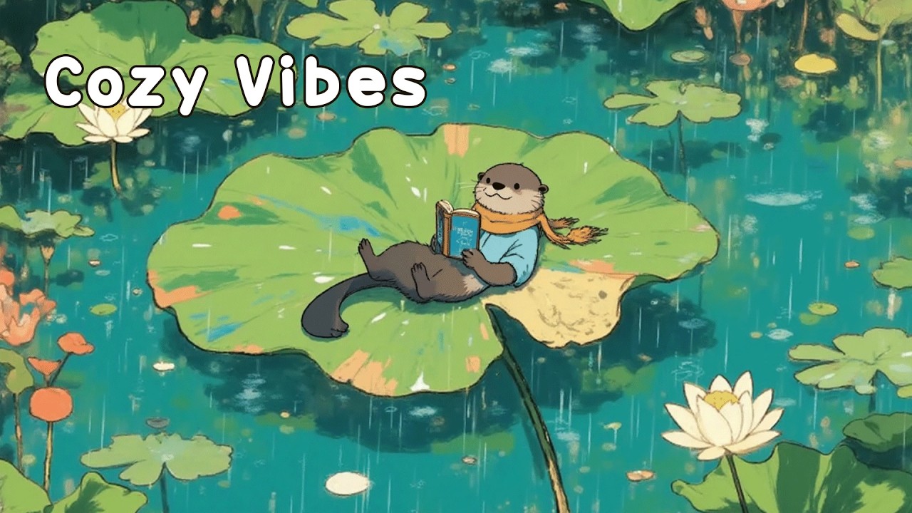 Otter Relaxing on a Lotus Leaf in Spring 🦦🌸 Chill Lofi to Calm Your Mind and Melt Away Daily Stress