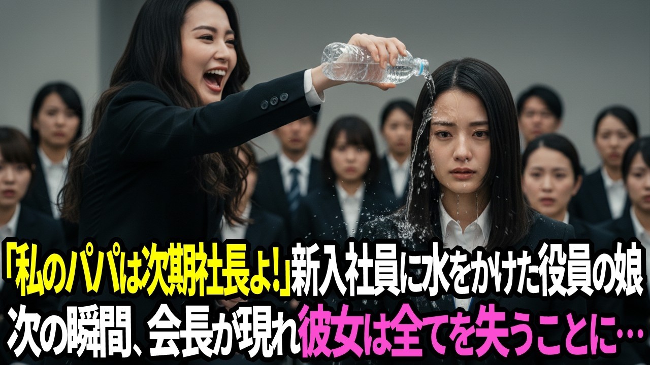 新人の私に水をかけた役員の娘。だが次の瞬間「その子は私の孫だ」会場が凍りついた