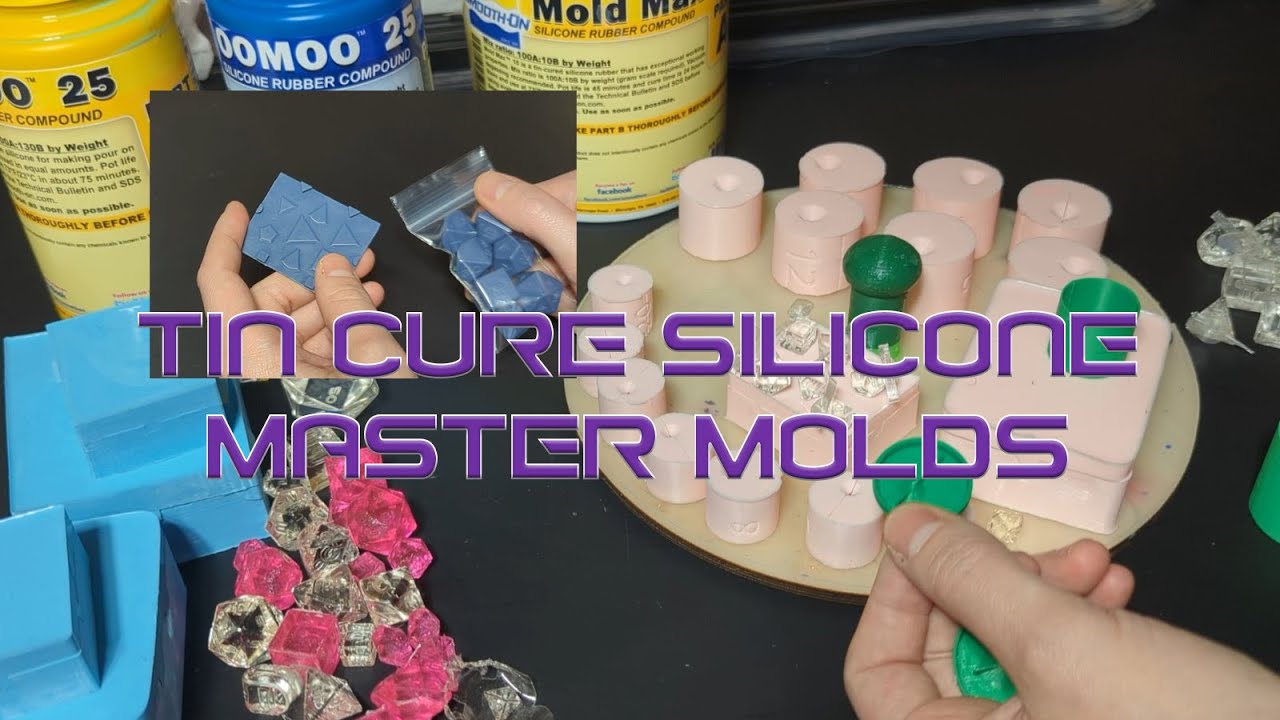 Tin Cure Silicone Molds for 3D Printed UV Resin Dice