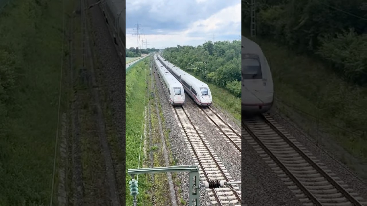 ICE&lsquo;s machen Wettrennen 🤪 #eisenbahn #trainspotting #deutschebahn #train #railway #ice #ice4 #db