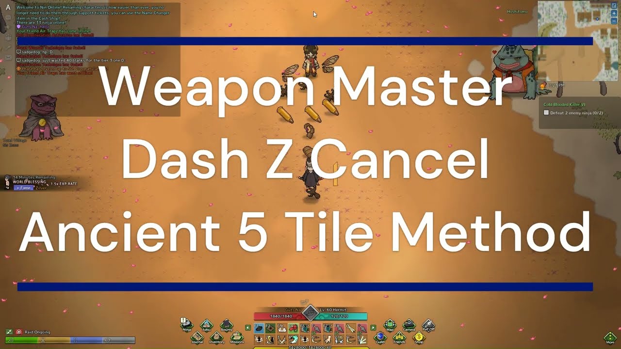 Nin Online 2025 Weapon Master Dash Z Cancel Ancient 5 Tile Method
