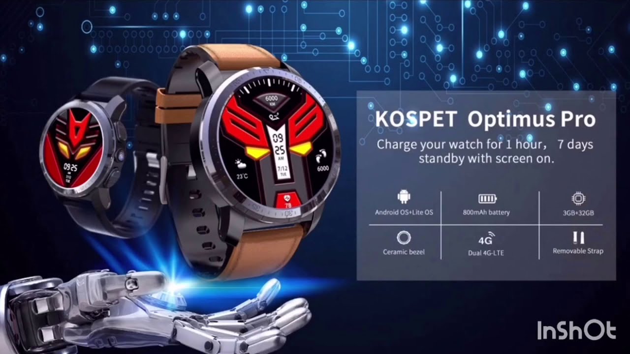 Kospet Optimus Pro Ram 3GB Rom 32GB Smart Watch Android 7.1 Dual Sistem Camera Wifi Sport GPS 4G