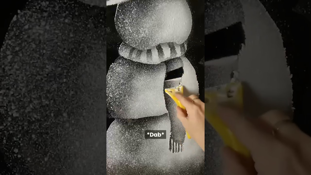Узнайте, как сделать снеговика из снежного спрея! ❄️ #снежныйспрей #снег #искусствоизспрея #рожде...