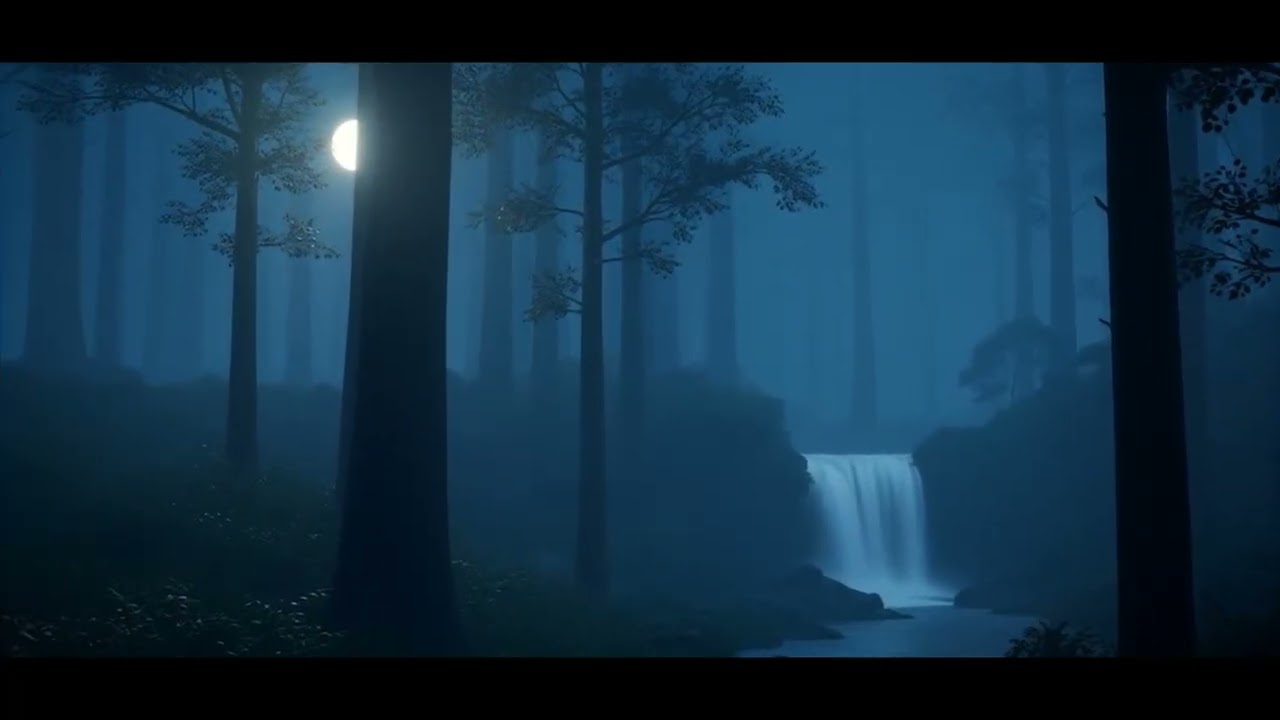 Deep Sleep Rain Sounds 🌧️ Forest Ambience with Waterfall for Relaxation (2 Hours)
