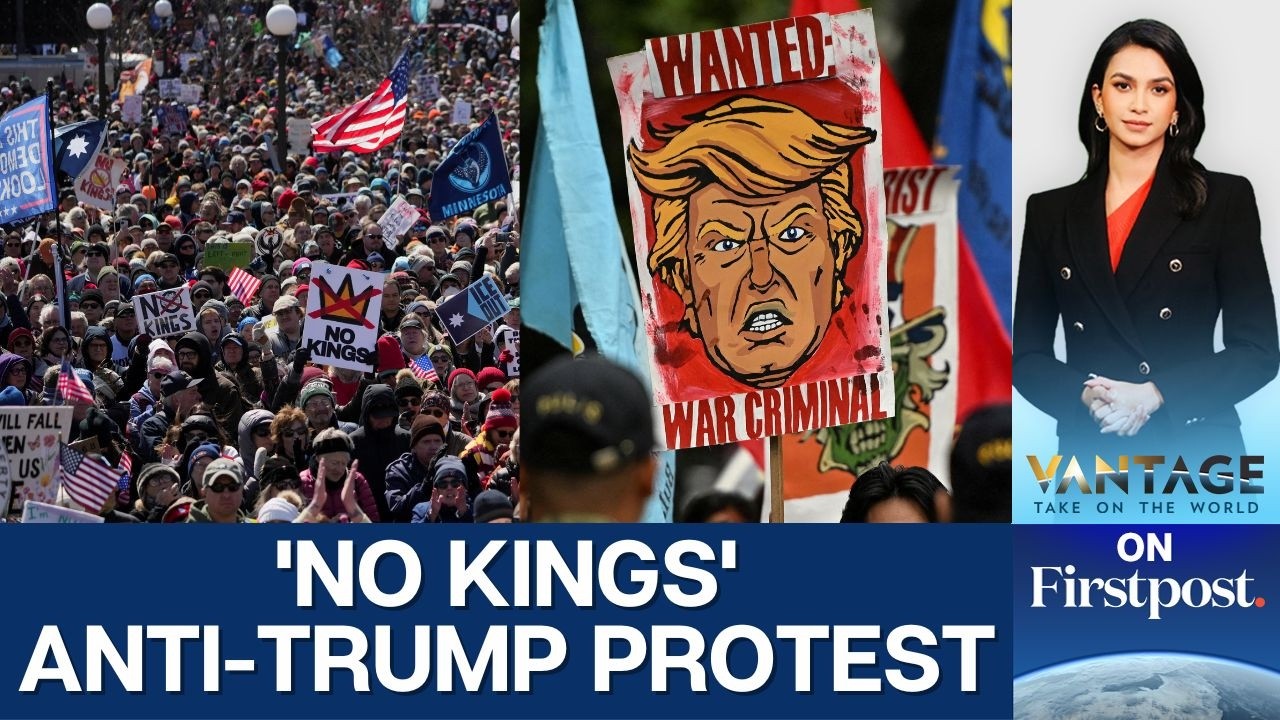 Тысячи людей вышли на марш протеста против Трампа под лозунгом &laquo;Нет королям&raquo; | Vantage на Firstpo...