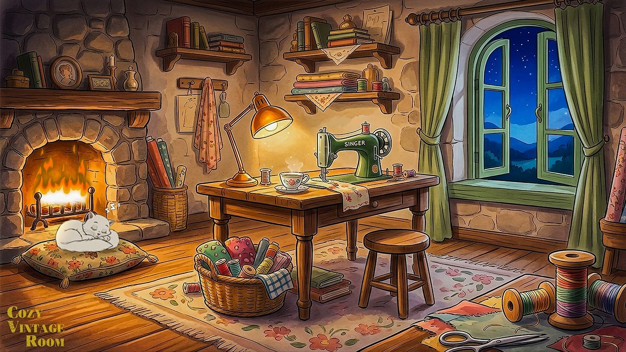 ✨ it’s 1930's and you're listening to vintage oldies a quiet cottage room at calm night