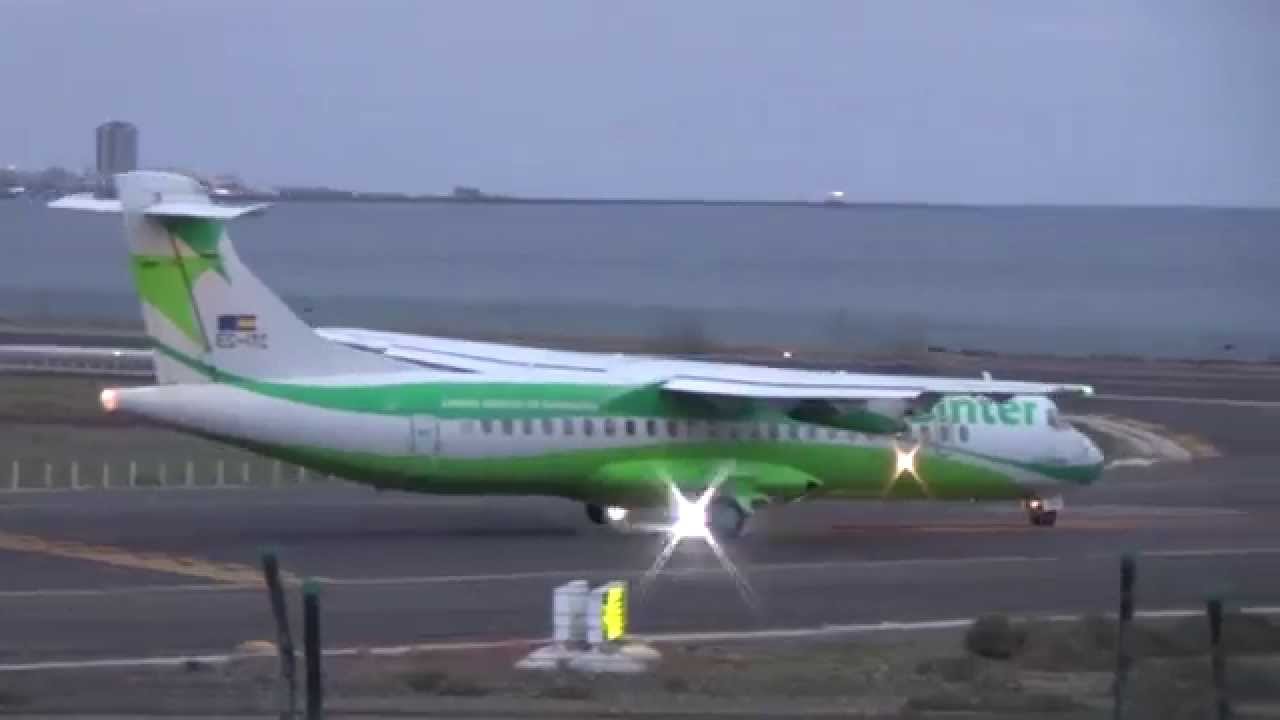 Evening Takeoff Binter Canarias ATR-72 at Arrecife / Lanzarote