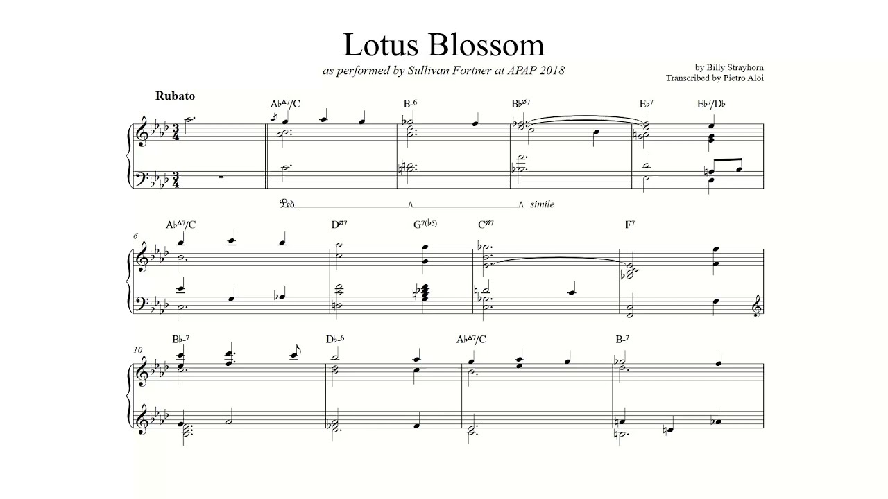 Lotus Blossom - Sullivan Fortner transcription