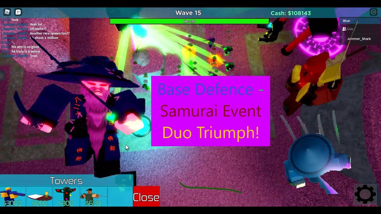 Defeating Sensei and Beating Samurai Event! || [Roblox] Base Defence