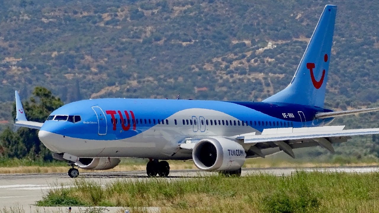 TUI TRAFFIC at Samos Airport | TUIfly Boeing 737 MAX 8 + 737-800 crosswind approaches
