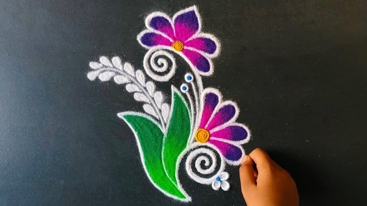 Dhanurmasam muggulu | Easy border rangoli designs | Simple rangoli border rangoli |Friday rangoli