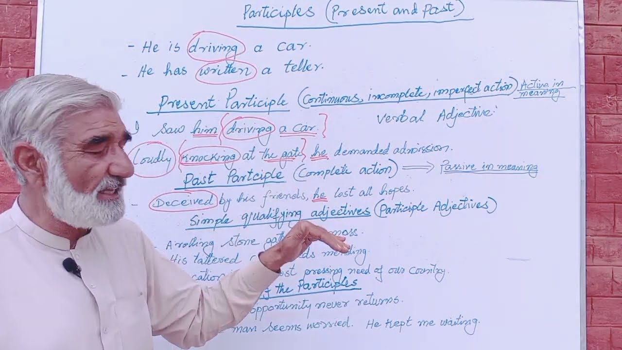 Lecture #76 Participles (Present and Past) azad Academy bjr #english #education #grammer