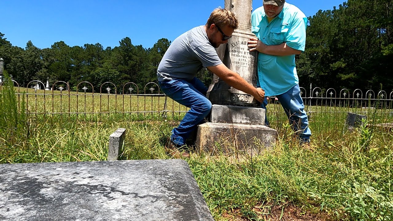 CLEANED HEADSTONES UPDATE & VISITING MORE BYRD GRAVES (OLD BYRD FARM HISTORY) WAVERLY HALL CEMETERY