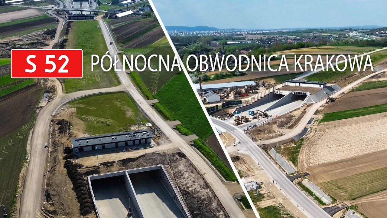S52 - Północna Obwodnica Krakowa | Tunel w Batowicach TS-14 Kwiecień 2024 DRON